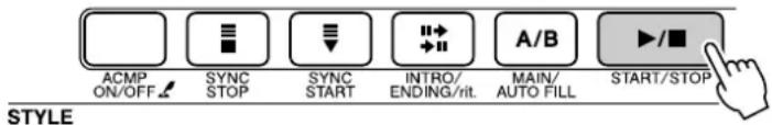 YAMAHA PSR-E403 - Press the [START/STOP] button to stop style playback when you're done. - 1
