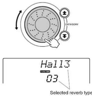 YAMAHA PSR-E403 - Use the dial to select a reverb type. - 1