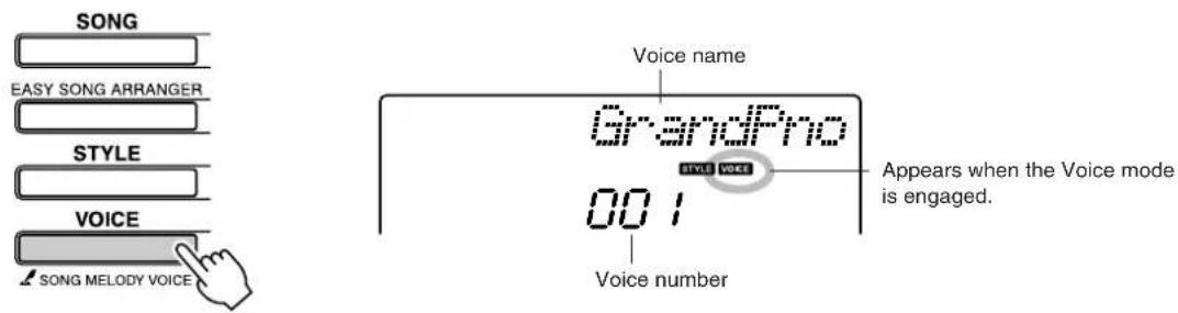 YAMAHA PSR-E403 - Press the [VOICE] button. - 1