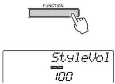 YAMAHA PSR-E403 - Press the [FUNCTION] button. - 1