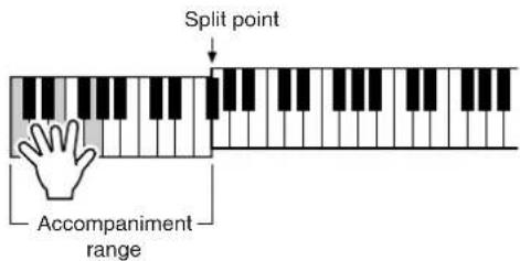 YAMAHA PSR-E403 - As soon as you play a chord with your left hand, the Intro of the selected Style starts. - 1