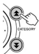 YAMAHA PSR-E403 - Press the CATEGORY [1] and [ ] buttons as many times as necessary to select the master EQ type function "MasterEQ". - 1