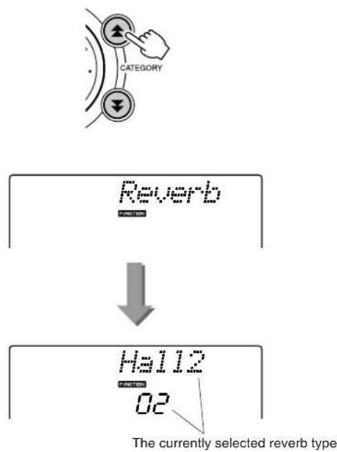YAMAHA PSR-E403 - Use the CATEGORY [4] and [ ] buttons to select the Reverb Type item. - 1
