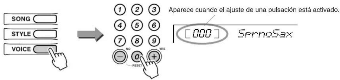 Aparece cuando el ajuste de una pulsación está activado.