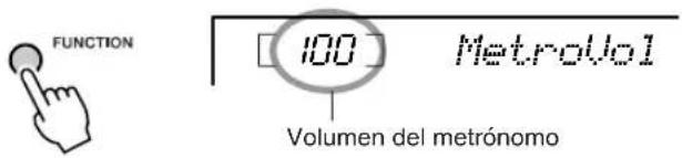 FUNCTION 100 MetroVol Volumen del metrónomo