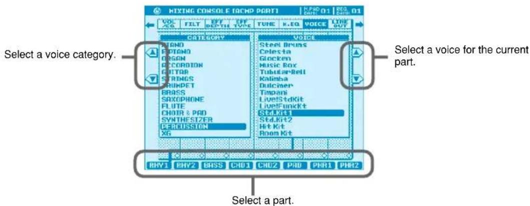YAMAHA PSR-9000 - Improved Mixing Console Voice Display...... - 1