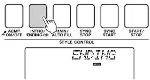 YAMAHA PSR-E413 - Press the [INTRO/ENDING/rit.] button. - 1