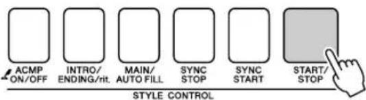 YAMAHA PSR-E413 - Press the [START/STOP] button. The style rhythm will start playing. - 1