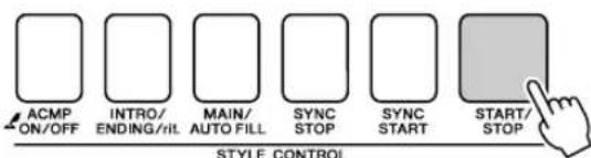 YAMAHA PSR-E413 - Press the [START/STOP] button to stop style playback when you're done. - 1