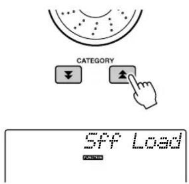YAMAHA PSR-E413 - Press the CATEGORY [4] and [ ] buttons as many times as necessary to select the style file load function "Sff Load". - 1