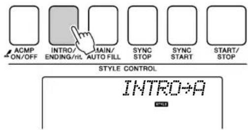 YAMAHA PSR-E413 - Press the [INTRO/ENDING/rit.] button. - 1