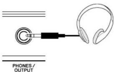 YAMAHA PSR-E413 - Connecting Headphones (PHONES/OUTPUT Jack) - 1