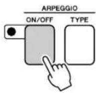 YAMAHA PSR-E413 - Press the ARPEGGIO [ON/OFF] button to turn the arpeg-gio function on. - 1