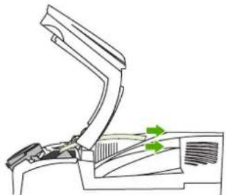 HP Color LaserJet 4700dn - Clearing a jam in the top cover area - 3