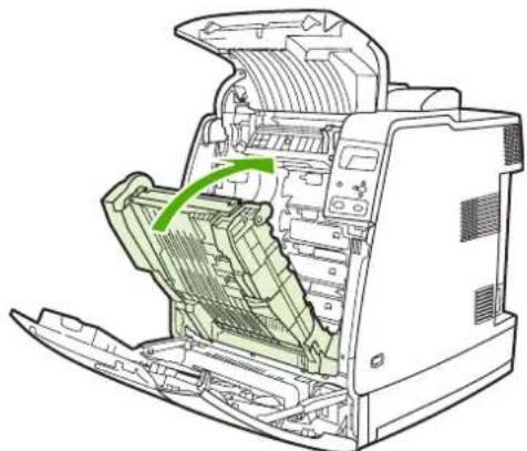 HP Color LaserJet 4700dn - Clearing a jam in the top cover area - 7