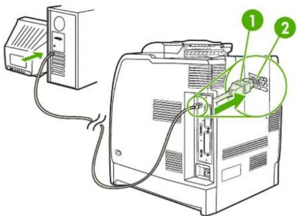 HP Color LaserJet 4700dn - USB configuration - 1