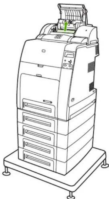 HP Color LaserJet 4700dn - Clearing jams inside the stapler/stacker - 2
