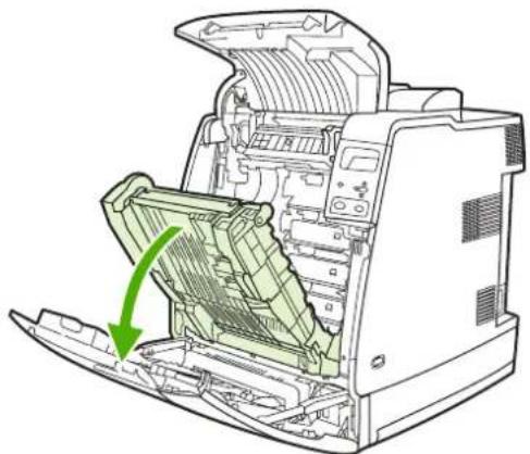 HP Color LaserJet 4700dn - Clearing a jam in the top cover area - 5