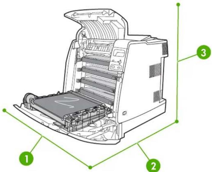 HP Color LaserJet 4700dn - Making room around the printer for replacing supplies - 1