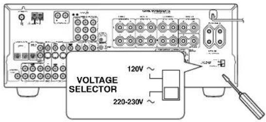 ONKYO TX-SR600 - 設定電壓選擇開關(僅限於世界通用模式) - 1
