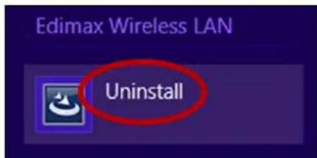 Edimax EW-7811Un - Repérez la catégorie Edimax Wireless LAN, séleconnez « Désinstaller » et suivez les instrucons sur l'écran. - 1