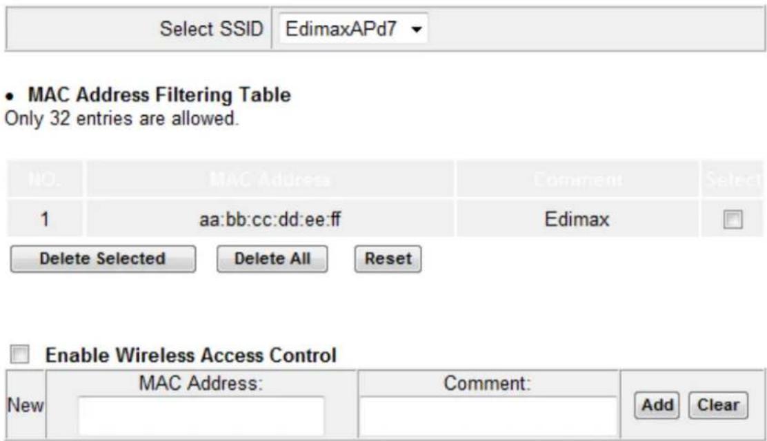 Edimax EW-7438RPn - VI-5-2. MAC Filtering - 1