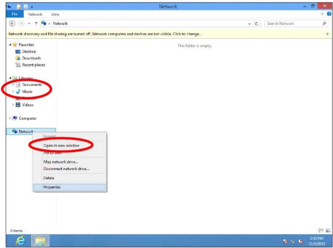 Edimax EW-7438RPn - Right click "Network" and then select "Properes". - 1