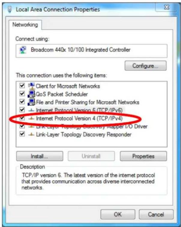 Edimax EW-7438RPn - Select "Internet Protocol Version 4 (TCP/IPv4) and then click "Properes". - 1