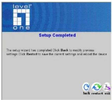 LEVELONE WAP-3000 - Step 4: Restart - 1