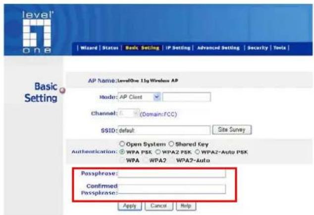 LEVELONE WAP-3000 - WPA-PSK / WPA2-PSK: - 1