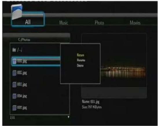 Fantec TV-FHDS - Renaming / Deleting Files - 1