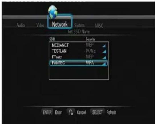 Fantec TV-FHDS - Obtention de l'identifiant réseau (SSID) - 1