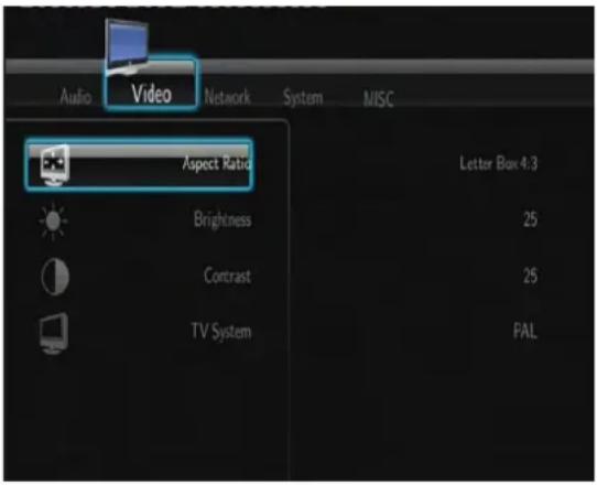 Fantec TV-FHDS - Modification des réglages vidéo - 1