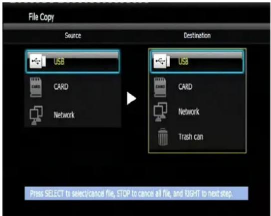 Fantec TV-FHDS - Menu de copie de fichiers - 1