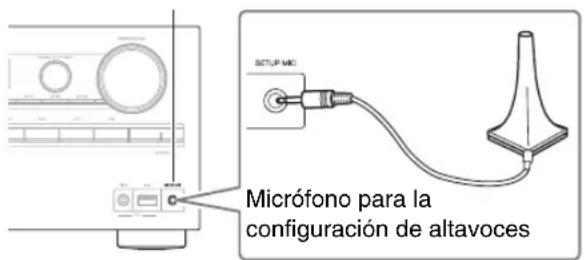 ONKYO HT-RC370 - Coloque el micrófono de configuración de los altavoces en la posición ① de audición principal y conéctelo a la toma SETUP MIC. - 1