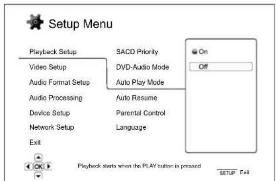 CAMBRIDGE Azur 752BD - Utiliser le système du menu de configuration - 1
