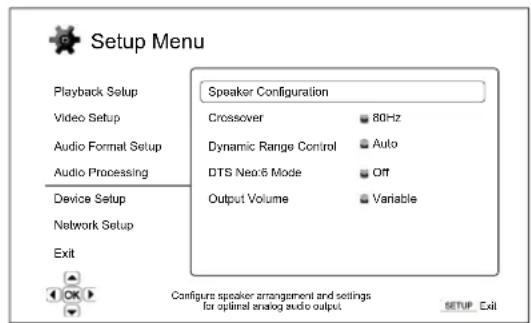 CAMBRIDGE Azur 752BD - Configuration du traitement audio - 1