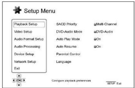 CAMBRIDGE Azur 752BD - Utiliser le système du menu de configuration - 2