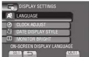 JVC Everio GZ-MS120AE - Select [LANGUAGE]. - 1