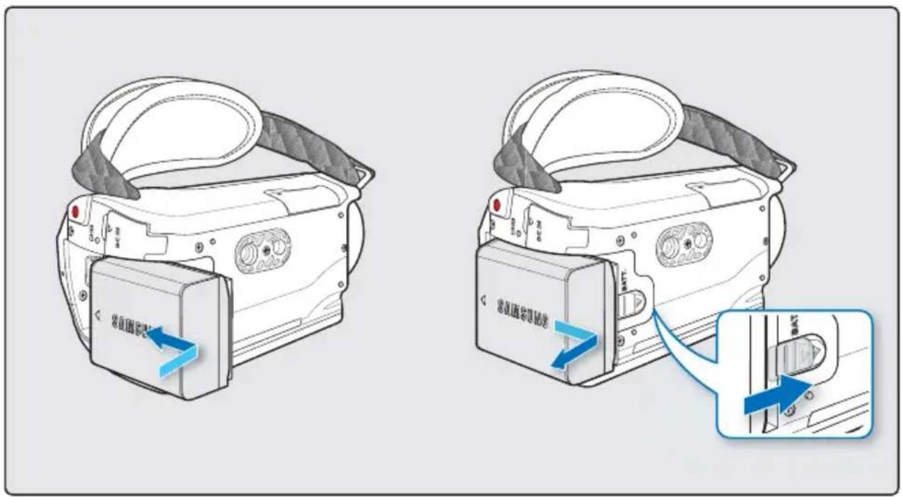 SAMSUNG HMX-H200LP - UTILISATION DU BLOC BATTERIE - 1