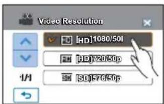 SAMSUNG HMX-H200LP - Éléments de sous-menu - 1