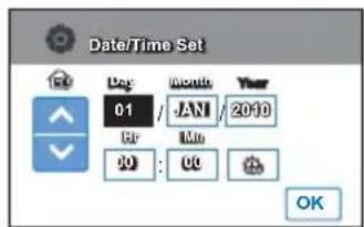 SAMSUNG HMX-H200LP - RÉGLAGE INITIAL DU FUSEAU HORAIRE ET DE LA DATE ET L'HEURE - 2