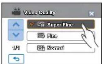 SAMSUNG HMX-H200LP - Éléments de sous-menu - 1