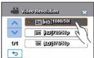 SAMSUNG HMX-H203BP - Éléments de sous-menu - 1