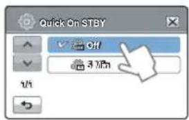 SAMSUNG HMX-H300SP - Quick On STBY (Mise en veille rapide) - 1