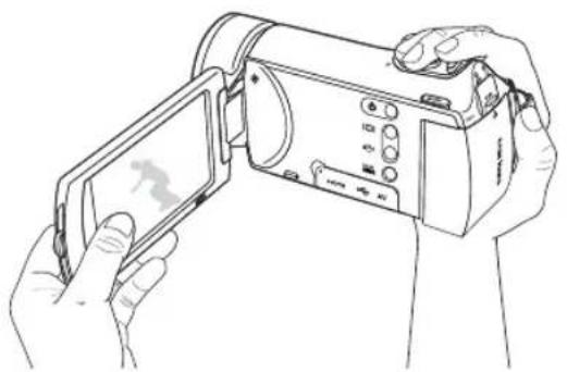 SAMSUNG HMX-H320SP - UTILISATION DE L'ÉCRAN TACTILE - 1