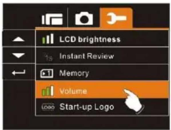 LCD brightness Instant Review Memory Volume Start-up Logo