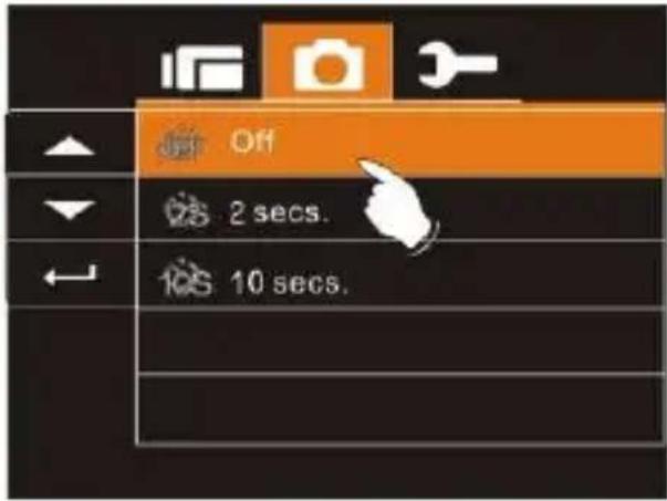 Off 2 secs. 10 secs.