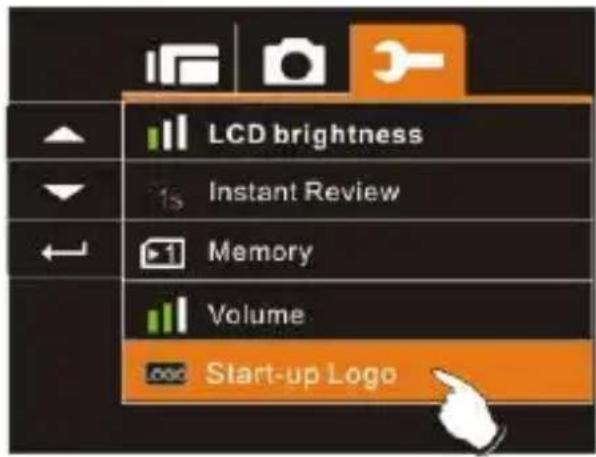 LCD brightness Instant Review Memory Volume Start-up Logo