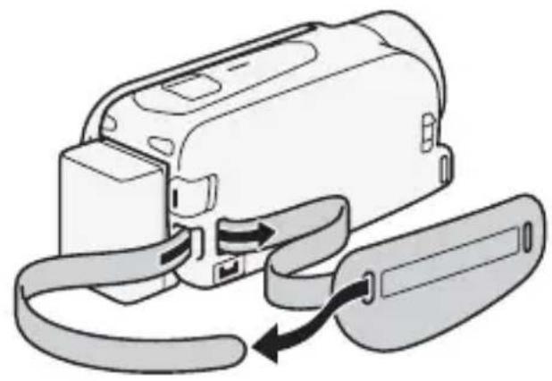 CANON Vixia HF R400 - To remove the grip belt - 2